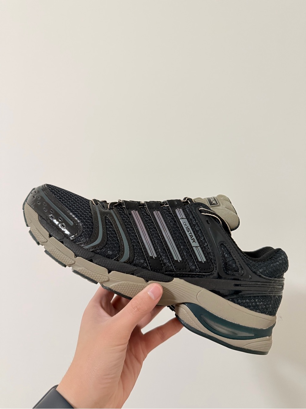 adidas Adistar Men’s Black and Dark Green Athletic Shoes